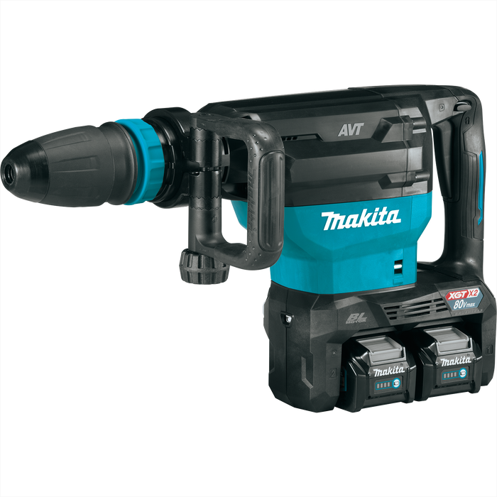 Makita (GMH02PM) 80V Max (40V Max X2) XGT Brushless 28 lb. AVT Demolition Hammer Kit, accepts SDS-MAX bits, AWS Capable