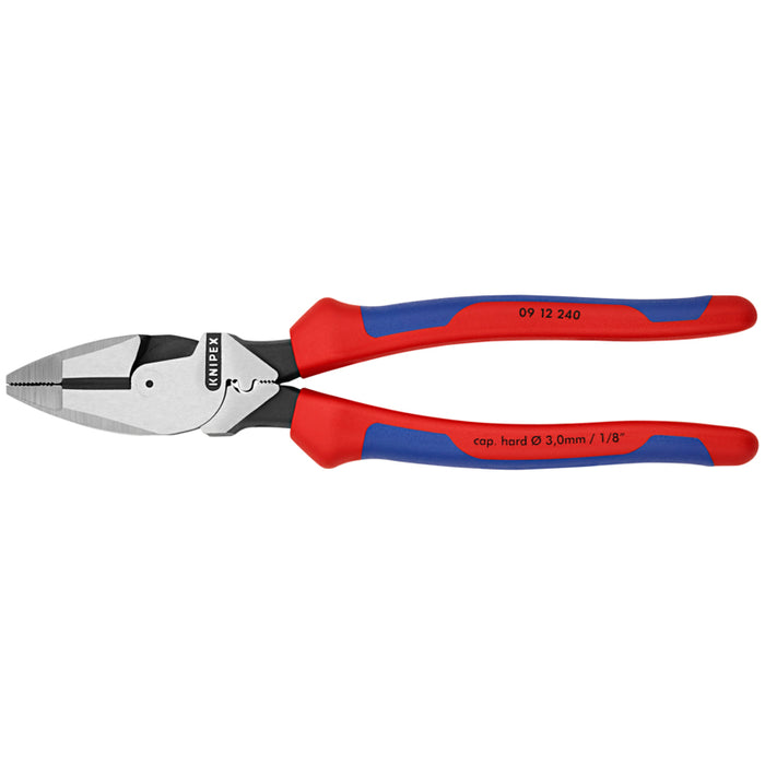 KNIPEX 9-1/2" High Leverage Lineman's Pliers New England with Fish Tape Puller & Crimper