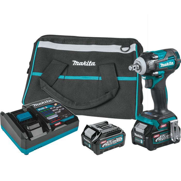 Makita 40V MAX XGT Brushless Cordless 4-Speed 1/2 In. Sq. Drive Impact Wrench Kit w/ Friction Ring Anvil (2.5Ah)