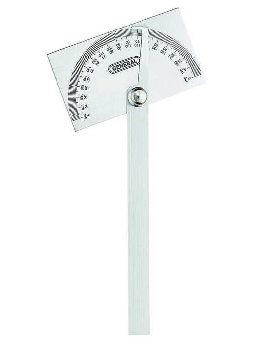 General Tools ANGLE-IZER Square Head Stainless Steel Angle Protractor, 0 to 180 Degrees, 6-Inch Arm