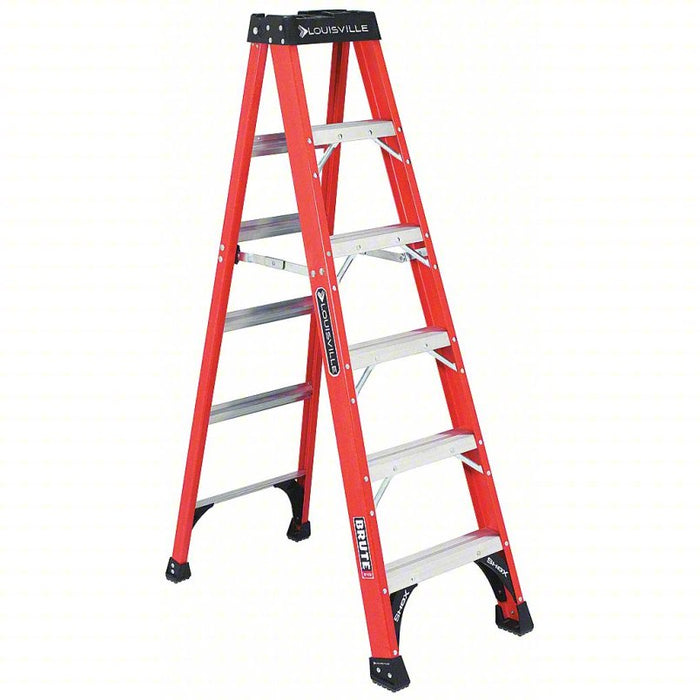 Louisville Ladder 6-Foot Fiberglass Step Ladder, 375-Pound Load Capacity, Type IAA, FS1406HD