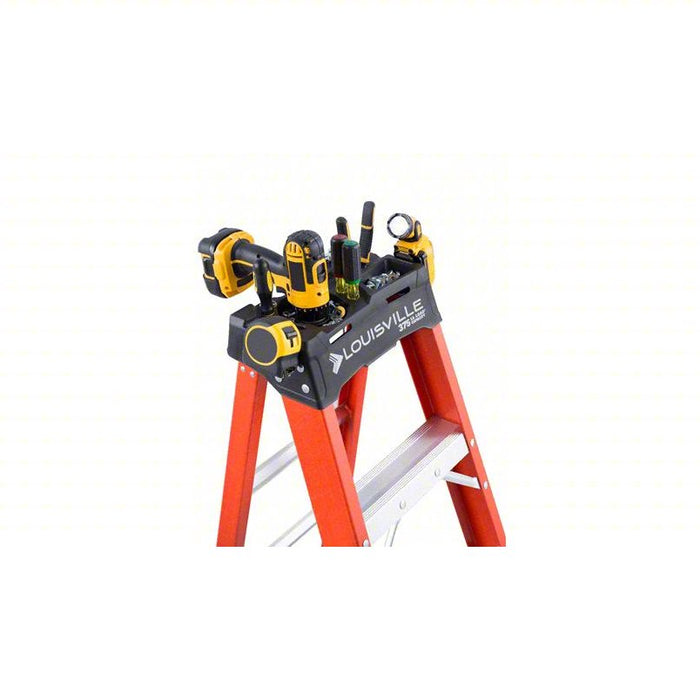 LOUISVILLE Stepladder: 12 ft Ladder Size, Fiberglass, 375 lb Load Capacity, 49 lb Wt