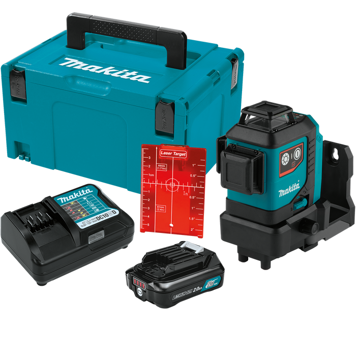 Makita 12V Max CXT Lithium‑Ion Cordless Self‑Leveling 360° 3‑Plane Red Laser Kit