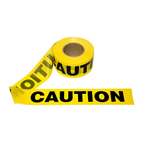 Cordova Pro Pack Yellow Caution Barricade Tape, 3 in. x 1000 ft. Roll, 12-Pack