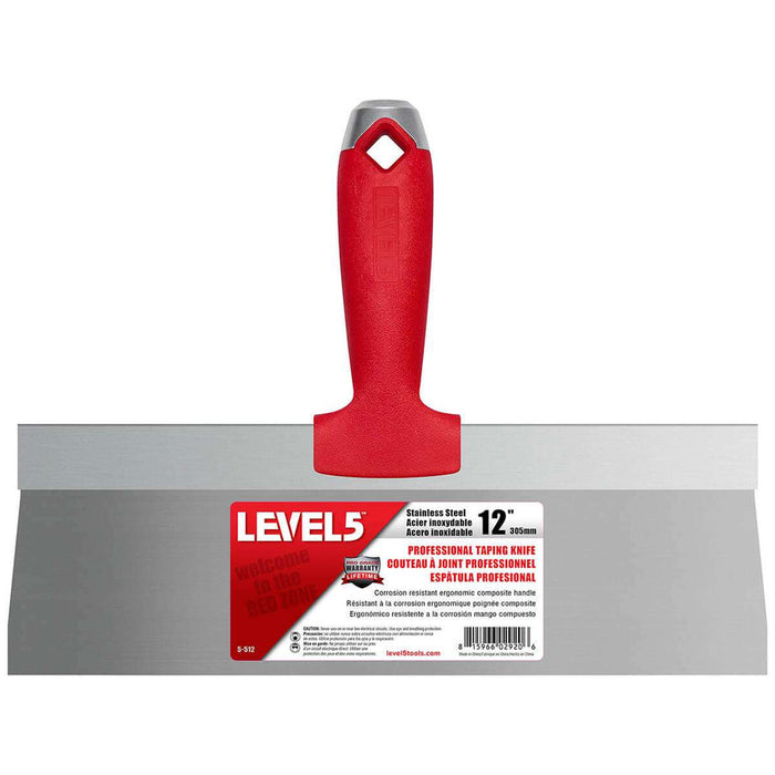 LEVEL5 12" Taping Knives | Stainless Steel, Composite Handle