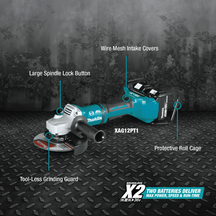 Makita 18V LXT 7" Paddle Switch Cut-Off/Angle Grinder Kit with Electric Brake