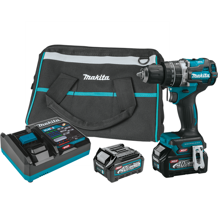 Makita 40V MAX XGT Compact Brushless Cordless 1/2" Hammer Driver-Drill Kit (2.5Ah)