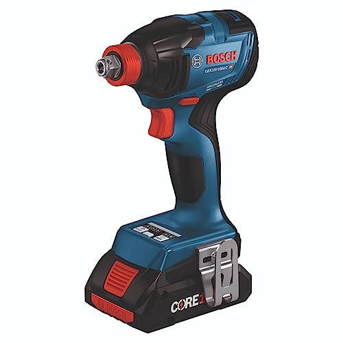 Bosch 18V 2-Tool Combo Kit with 1/2 In. Hammer Drill/Driver, 1/4 In. and 1/2 In. Two-In-One Bit/Socket Impact Driver, (1) CORE18V 8Ah Battery and (1) CORE18V 4Ah Battery