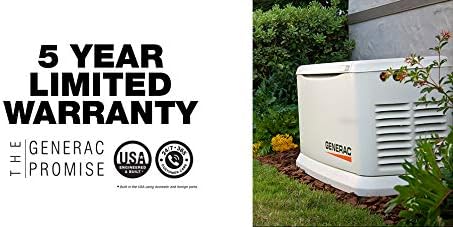 Generac 7043 22kW Air Cooled Guardian Series Home Standby Generator with 200-Amp Transfer Switch - Comprehensive Protection - Smart Controls - Versatile Power - Wi-Fi Connectivity - Bisque