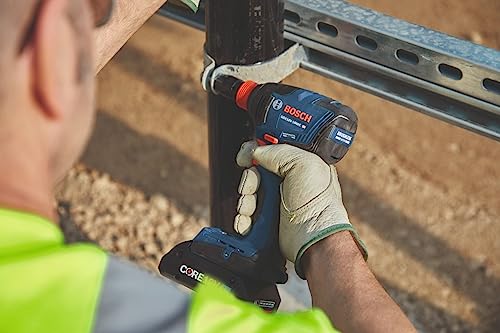 Bosch 18V 2-Tool Combo Kit with 1/2 In. Hammer Drill/Driver, 1/4 In. and 1/2 In. Two-In-One Bit/Socket Impact Driver, (1) CORE18V 8Ah Battery and (1) CORE18V 4Ah Battery