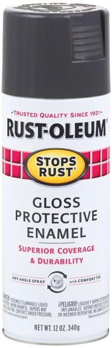 Rust-Oleum 6PK Stops Rust Spray Paint, 12 oz, Gloss Charcoal Gray, 6 Pack