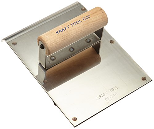 Kraft Tool Stainless Steel Hand Edger/Groover 1/2-Inch Radius with Wood Handle, 6 x 8-Inch