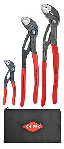 KNIPEX 3-Piece Cobra Set with Keeper Pouch (87 01 125, 87 01 250, 87 01 300, 9K 00 90 12 US)