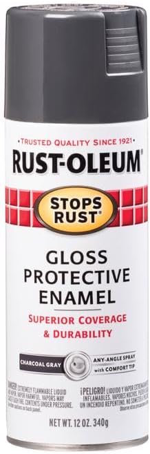 Rust-Oleum 6PK Stops Rust Spray Paint, 12 oz, Gloss Charcoal Gray, 6 Pack