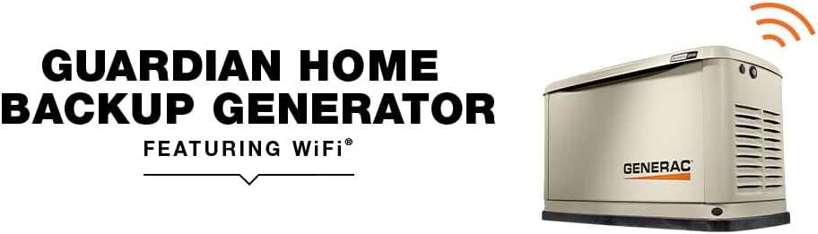 Generac 7043 22kW Air Cooled Guardian Series Home Standby Generator with 200-Amp Transfer Switch - Comprehensive Protection - Smart Controls - Versatile Power - Wi-Fi Connectivity - Bisque