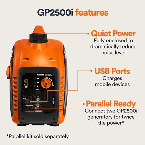 Generac Portable Inverter Generator 2500i with COsense 50ST (Model GP2500i)