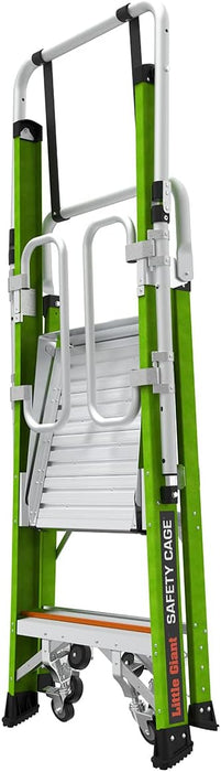 Little Giant Ladder Systems Safety Cage 2.0, M2, 2ft Enclosed Platform, Platform Ladder, Fiberglass, Type 1AA, 375 lbs Weight Rating, (19702)