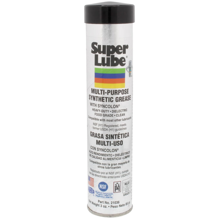 Super Lube Synthetic Grease (NLGI 2), 3 oz Cartridge, Translucent White, 1 pack