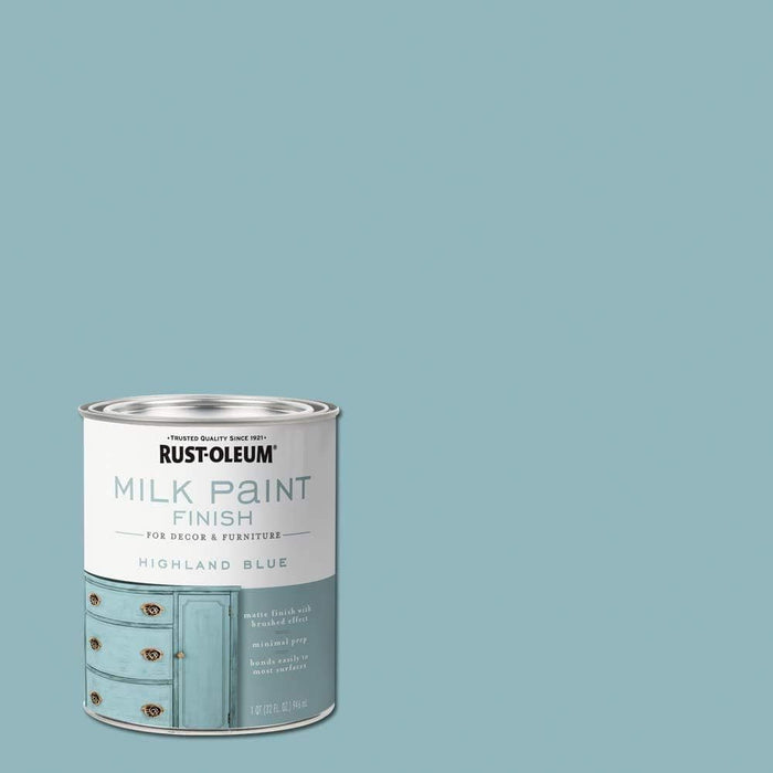 Rust-Oleum 2PK Milk Paint Finish, Quart, Highland Blue, 32 Fl Oz (Pack of 2)