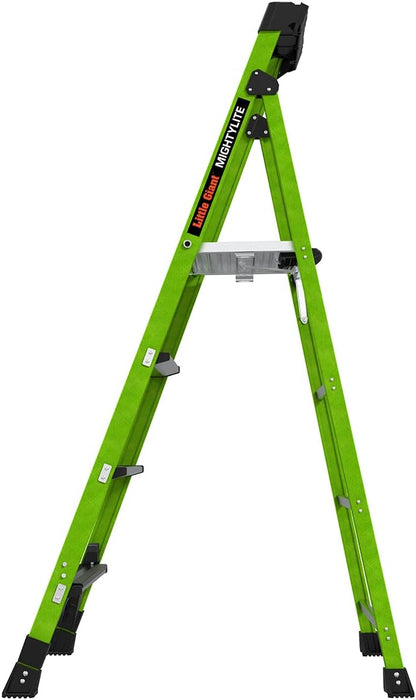 Little Giant Ladders, MightyLite 2.0, 6' Stepladder with Ground Cue, Fiberglass, Type IAA, 375 lbs Weight Rating, (15406-001), Green