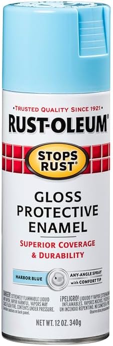 Rust-Oleum 6PK Stops Rust Spray Paint, 12 oz, Gloss Harbor Blue, 6 Pack