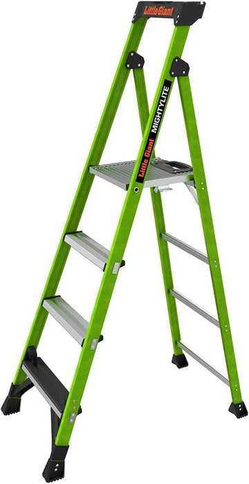 Little Giant Ladders, MightyLite 2.0, 6' Stepladder with Ground Cue, Fiberglass, Type IAA, 375 lbs Weight Rating, (15406-001), Green