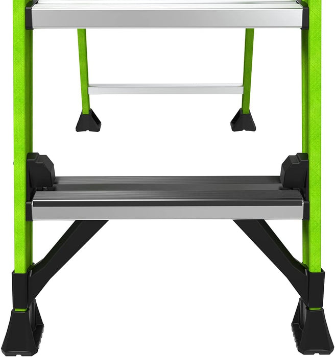 Little Giant Ladders, MightyLite 2.0, 6' Stepladder with Ground Cue, Fiberglass, Type IAA, 375 lbs Weight Rating, (15406-001), Green