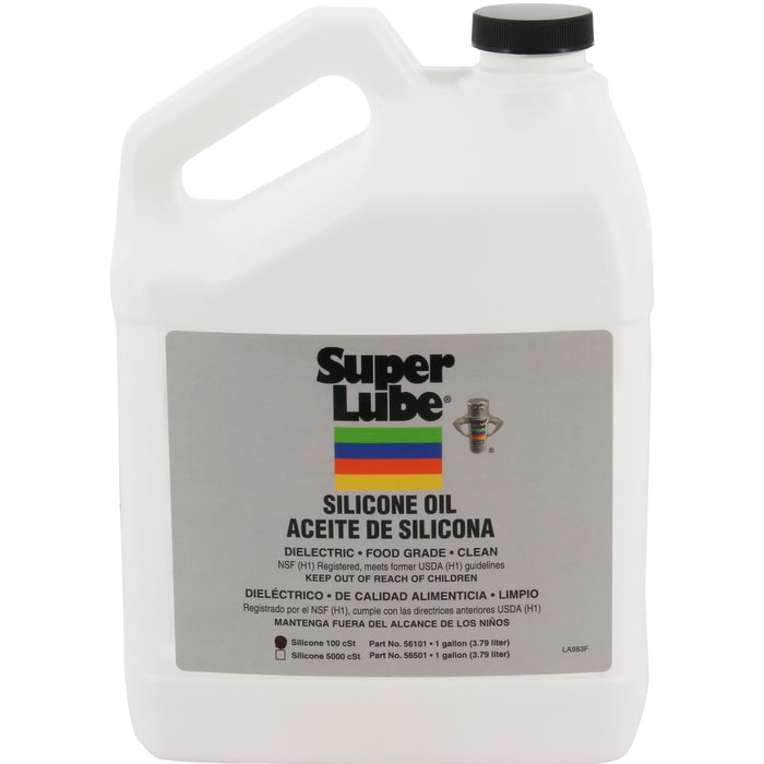 Super Lube Synthetic Silicone Oil 100 - 1 gal Bottle, Translucent Clear