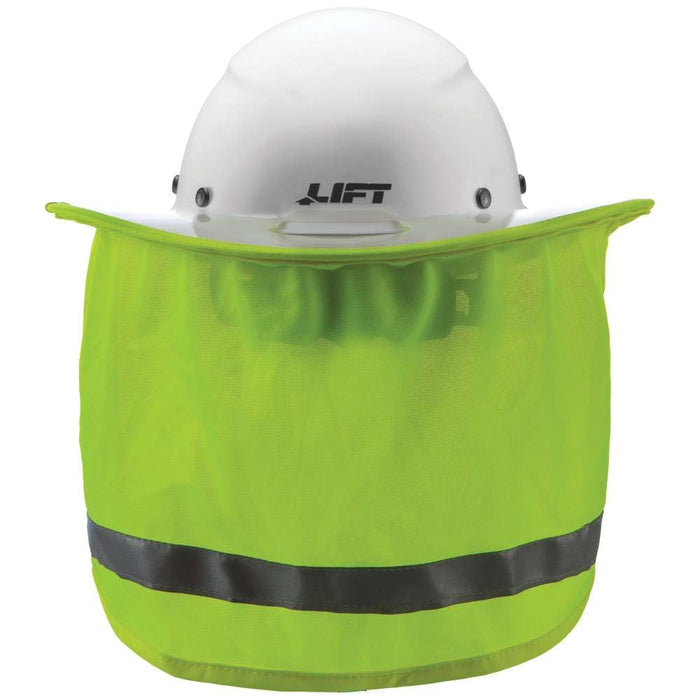 LIFT Safety DAX Sunshade for Cap, Hiviz Green, One Size