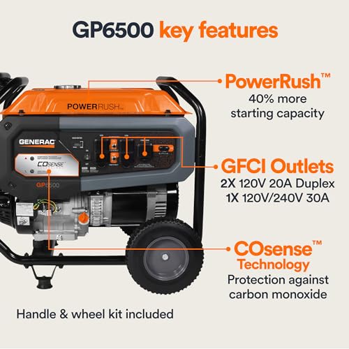 Generac 6,500-Watt Portable Generator GP6500 (Model 7683)