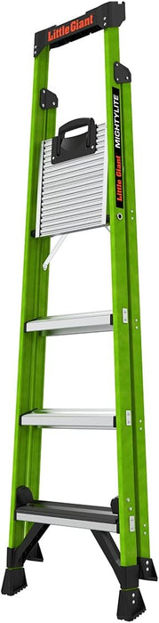 Little Giant Ladders, MightyLite 2.0, 6' Stepladder with Ground Cue, Fiberglass, Type IAA, 375 lbs Weight Rating, (15406-001), Green