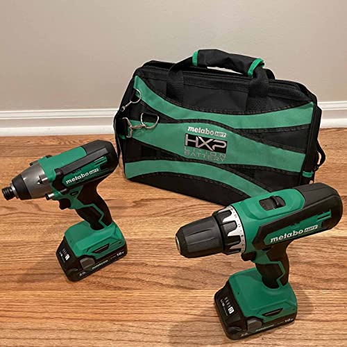 Metabo HPT 18V Multi-Volt Hammer Drill and Impact Driver Combo Kit | Cordless | 2-2.0Ah Li-Ion Batteries w/Fuel Gauge | Lifetime Tool Warranty | KC18DFX