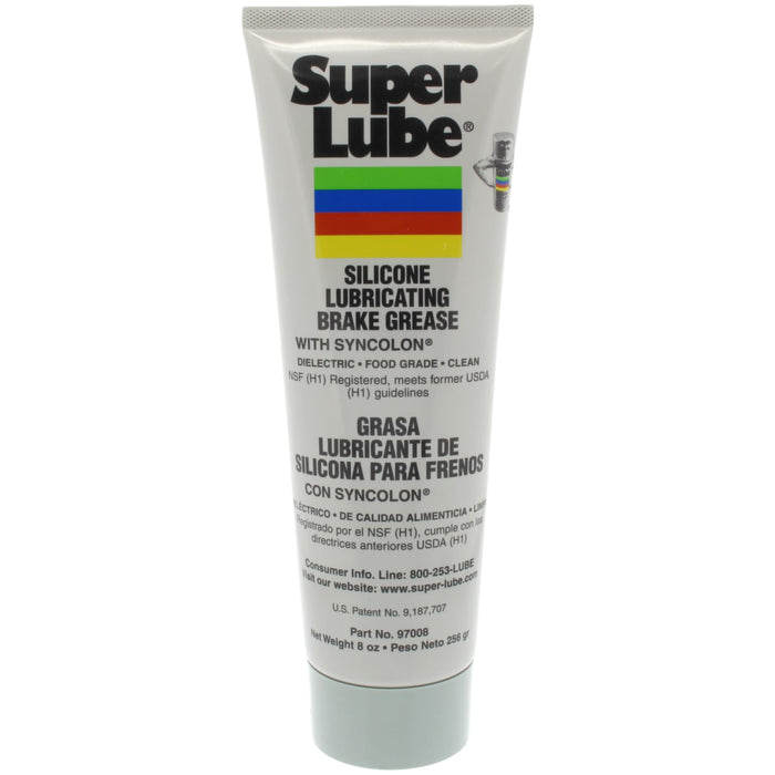 Super Lube Silicone Lubricating Brake Grease with PTFE, 8 oz Tube, Translucent White