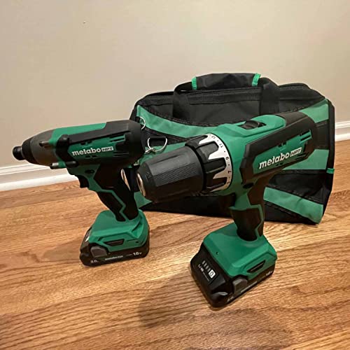 Metabo HPT 18V Multi-Volt Hammer Drill and Impact Driver Combo Kit | Cordless | 2-2.0Ah Li-Ion Batteries w/Fuel Gauge | Lifetime Tool Warranty | KC18DFX