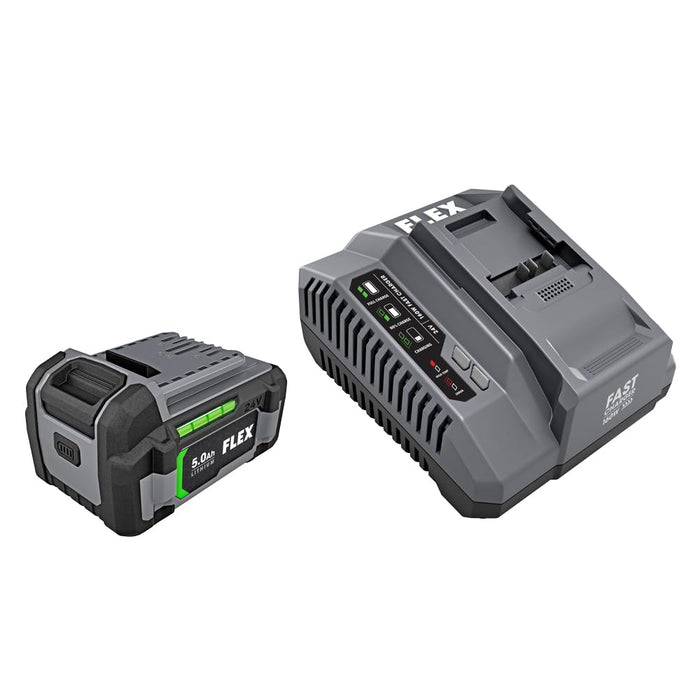 FLEX 24V Lithium-Ion Starter Kit with 5.0Ah Lithium Battery and 160W Fast Charger