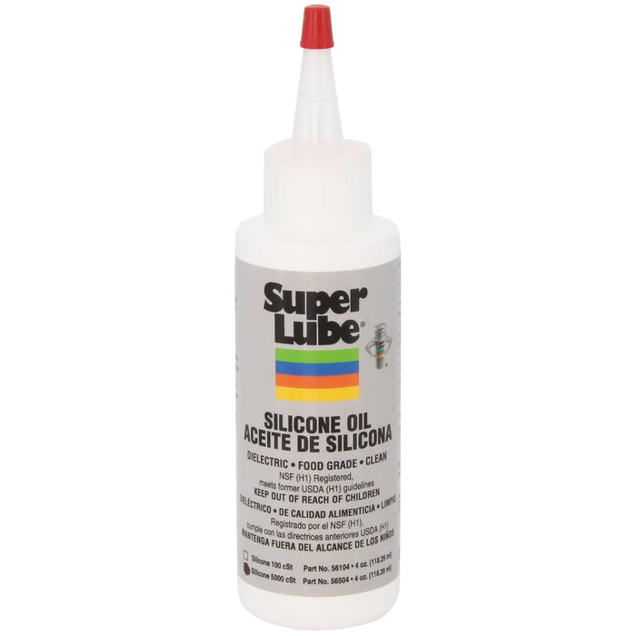 Super Lube Silicone Oil High & Low Temp CST (Clear, 4oz Bottle) | NSF Certified Food Grade & Clean | High and Low Temp Stable