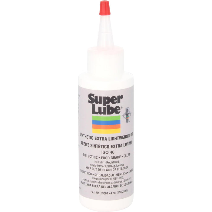 Super Lube Multi-Purpose Lightweight Synthetic Oil Hydraulic Grade (Clear, ISO 46-4oz Bottle) | NSF Certified Food Grade & Clean | Superior at Low Temps