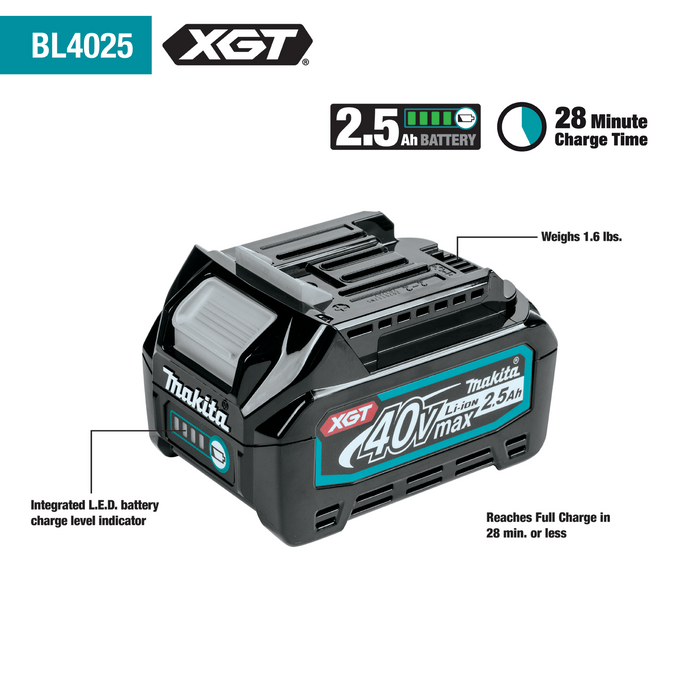 Makita 40V MAX XGT Brushless Cordless 4-Speed Impact Driver Kit (2.5Ah)