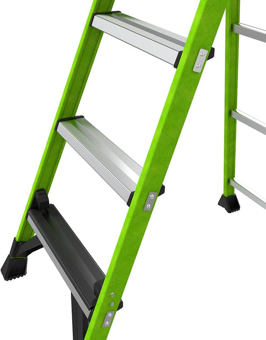 Little Giant Ladders, MightyLite 2.0, 6' Stepladder with Ground Cue, Fiberglass, Type IAA, 375 lbs Weight Rating, (15406-001), Green