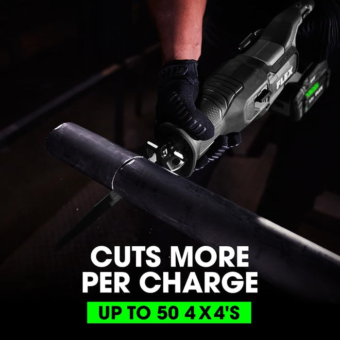 FLEX 24V Brushless Cordless 6-Tool Combo Kit: Hammer Drill, Hex Impact Driver, Circular Saw, Multi-Tool, Reciprocating Saw, Work Light with 2.5Ah, 5.0Ah Lithium Batteries and 160W Charger - FXM601-2B