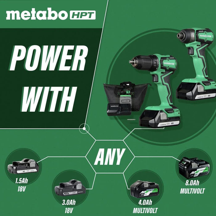 Metabo HPT Cordless 18V Drill and Impact Driver Combo Kit | Sub-Compact | Brushless Motor | Lithium-Ion Batteries | Lifetime Tool Warranty | KC18DDX