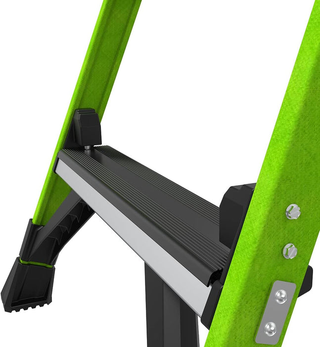 Little Giant Ladders, MightyLite 2.0, 6' Stepladder with Ground Cue, Fiberglass, Type IAA, 375 lbs Weight Rating, (15406-001), Green