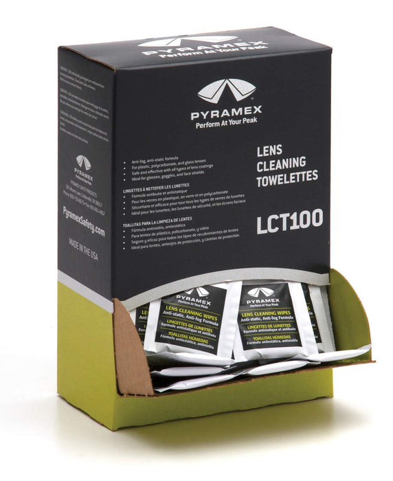 Pyramex Safety Individually Packaged Lens Cleaning Towelettes (100 Pack)