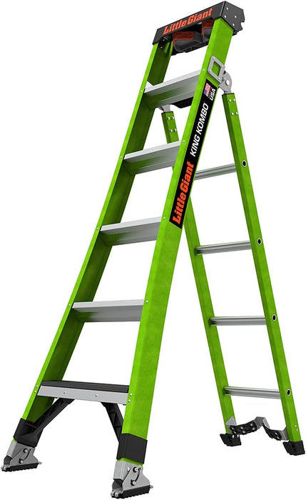 Little Giant Ladder Systems 13906-074 King Kombo 3-in-1 Ladder, 6 Ft, Green