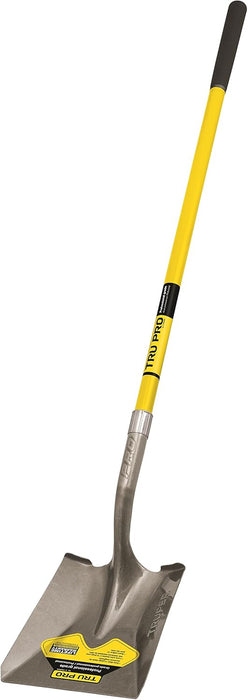 Truper Tru Pro 48-Inch Square Point Shovel, Fiberglass Handle, 10-Inch Grip