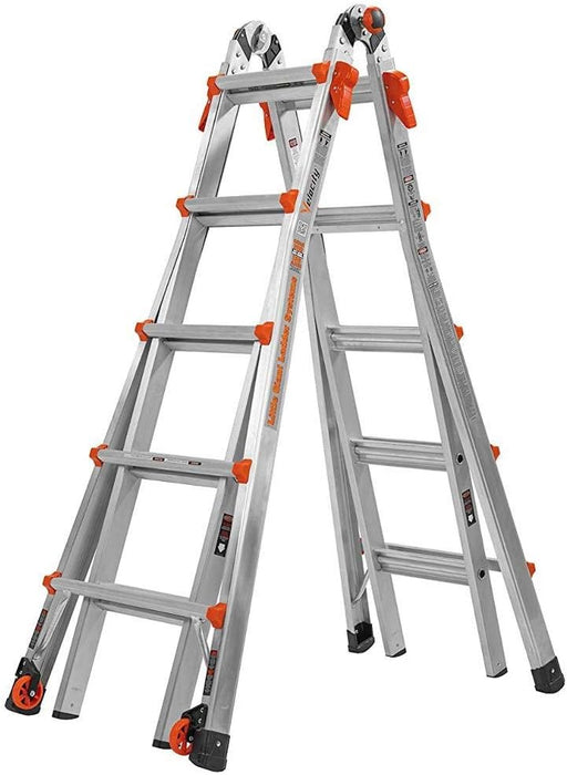 Little Giant Ladder Systems, Velocity with Wheels, M22, 22 Ft, Multi-Position Ladder, Aluminum, Type 1A, 300 lbs Weight Rating, (15422-001)