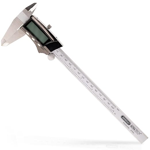 General Tools Digital 8" Caliper Measuring Tool with Stainless Steel Ruler