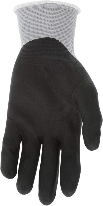 MCR Safety 9673 NXG 13 Gauge Gray Nylon Black Nitrile Foam Coated Palm, Work Gloves (12 Pair) (Large)