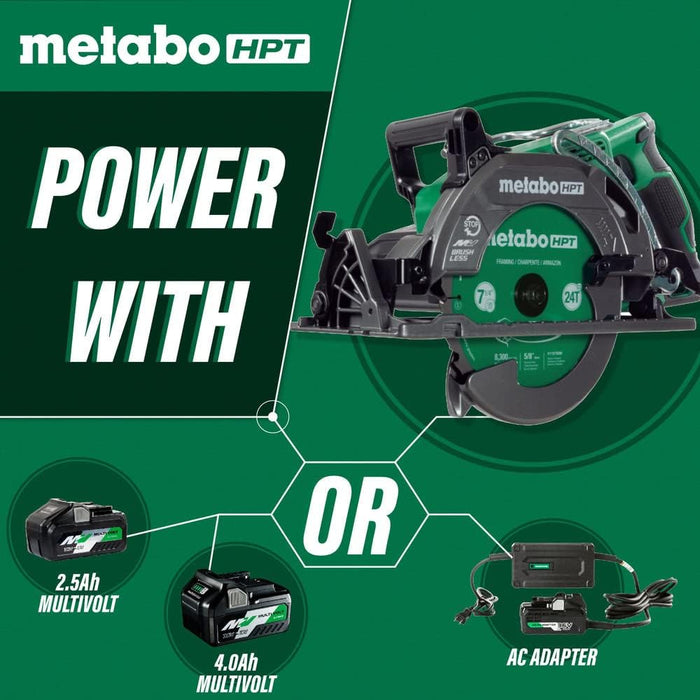 Metabo HPT 36V Cordless 7-1/4 In. Rear Handle Circular Saw, 500 Cuts Per Charge, Lightweight at 8.2 Lbs.