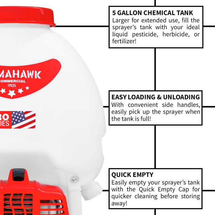 Tomahawk Power 5 Gallon Gas Power Backpack Pesticide/Fertilizer Sprayer for Mosquitoes and Ticks �